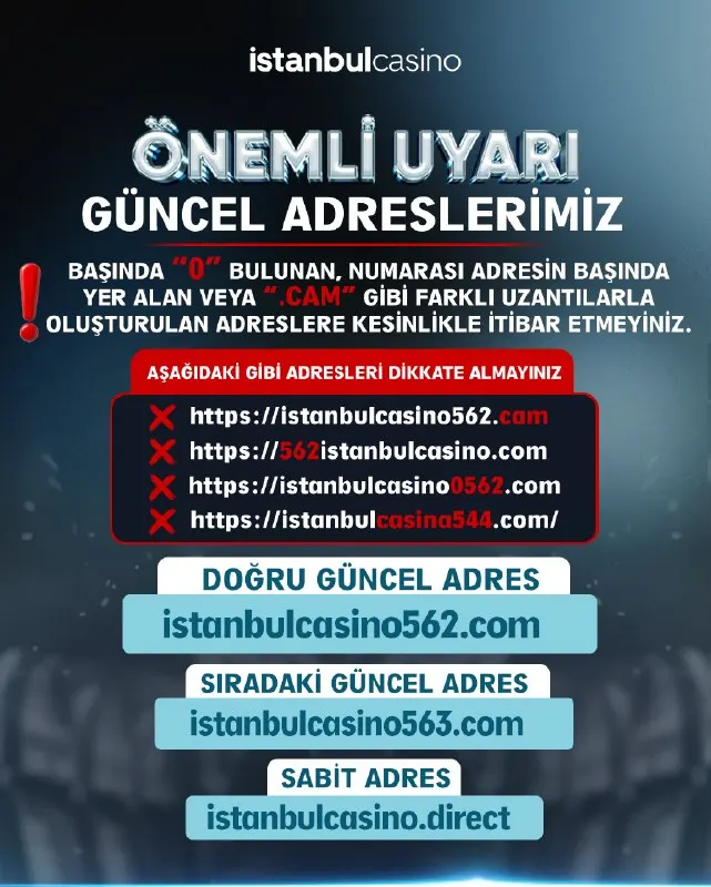 İstanbul Casino Telegram: ⚠️ ÖNEMLİ UYARI – GÜNCEL ADRESLERİMİZ Güncel adreslerimizde “istanbulcasino”…