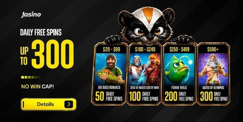 Jasino Telegram: DAILY FREE SPINS OPPORTUNITY! Deposit $20 or more and claim your daily Free…