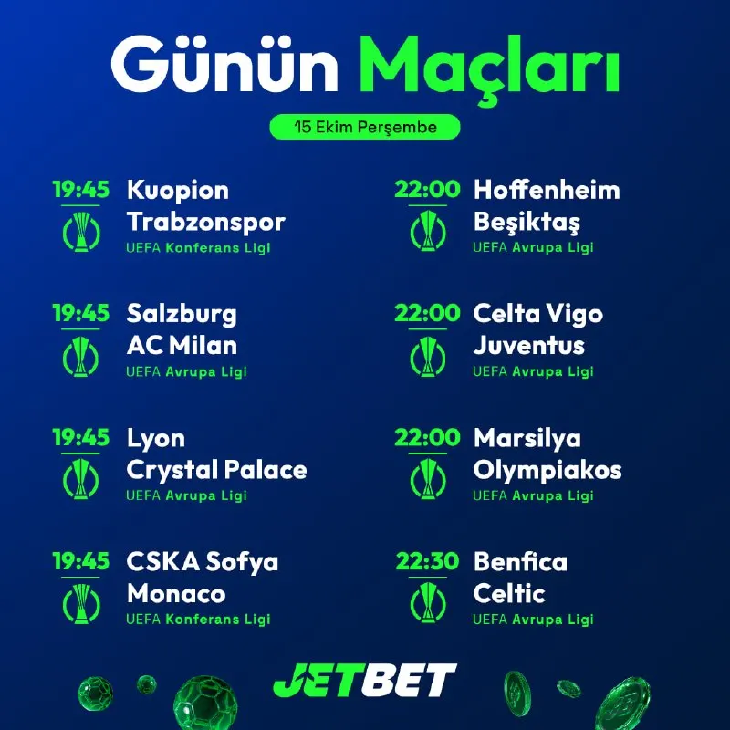 Jetbet Telegram: 🦅 Avrupa Ligi'nde temsilcimiz Beşiktaş, Hoffenheim ile kozlarını paylaşıyor!…