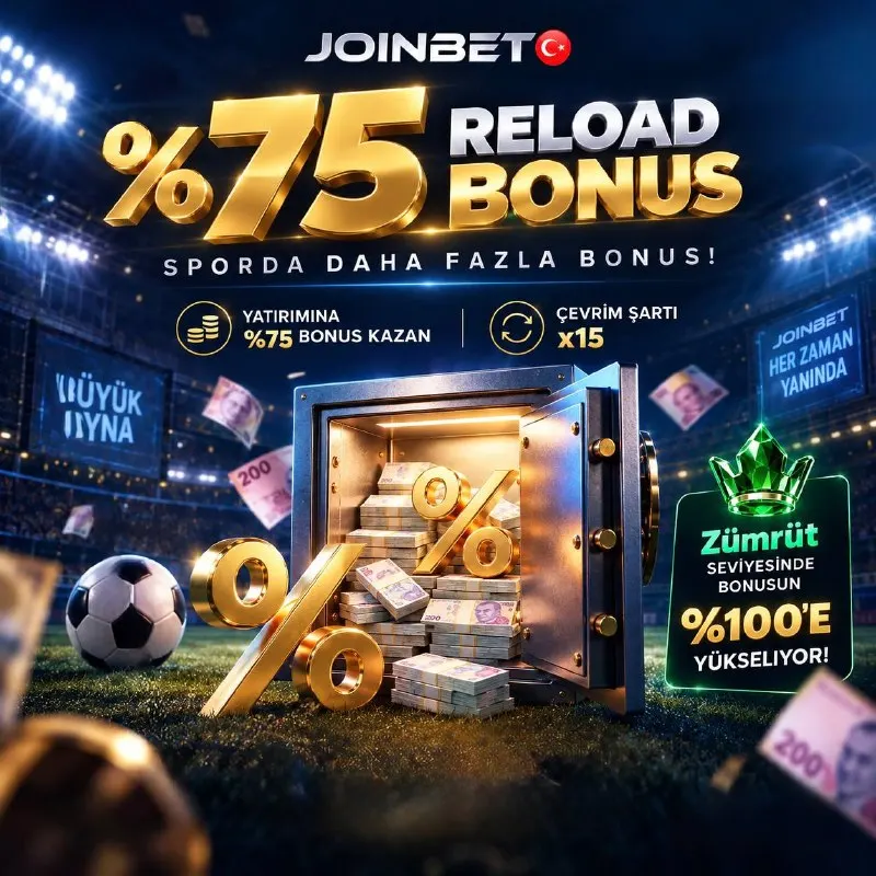 Joinbet Telegram: 🧡%75 RELOAD BONUS — SPORDA DAHA FAZLA BONUS! 🔥Yatırımını yap ve %75 bonus…