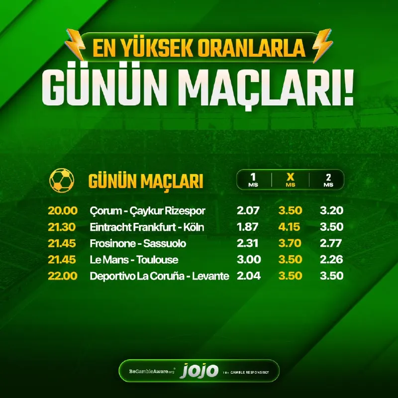 Jojobet Telegram: ⬆️ Günün maçlarında en yüksek oranlar Jojo'da! 😉 👉 TIKLA OYNA 💚💚💚💚💚💚