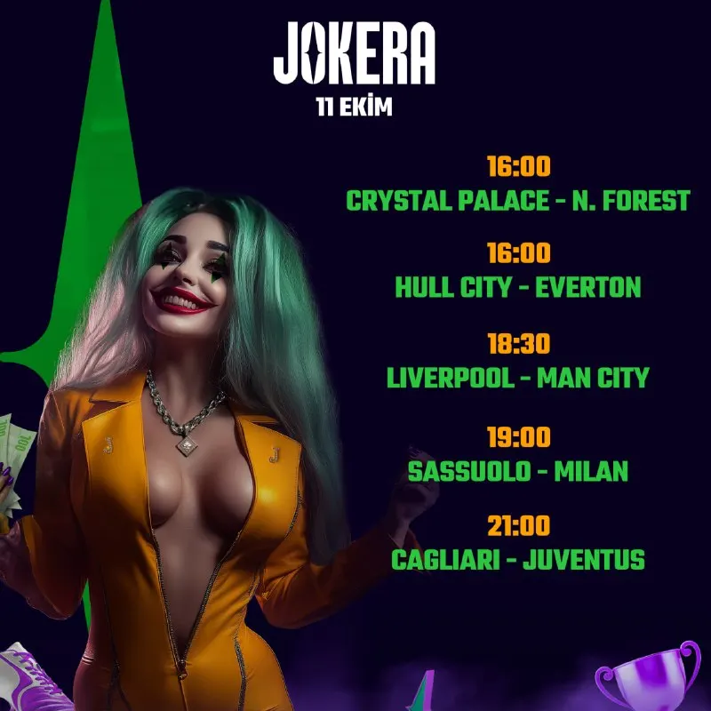 Jokera Telegram: 🎡 Futbolun dönen çarkında şansını denemek için en doğru zaman şimdi! Jokera ile…