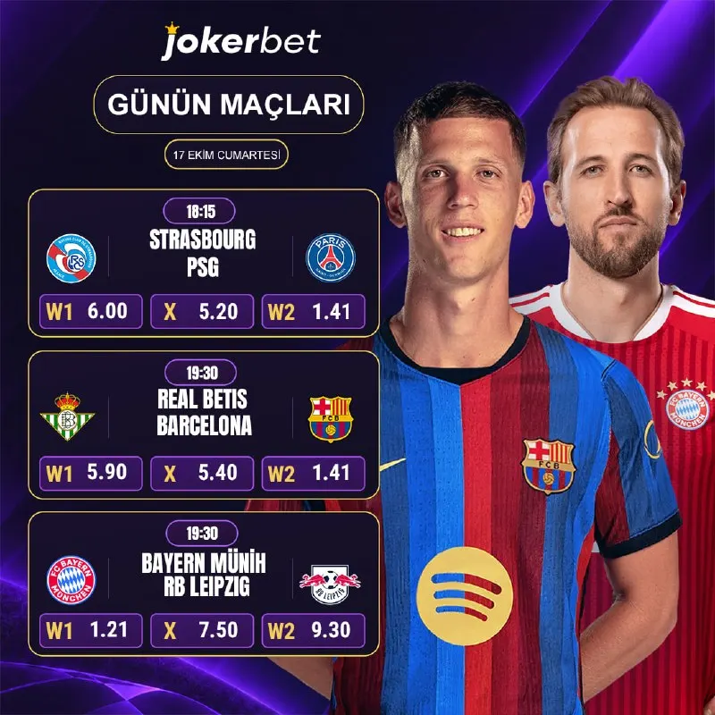 Jokerbet Telegram: ⚽️ 17 Eylül #Cumartesi Günün Programı ; ❎🔢🔢🔢 FREEBET BONUSU 😉😉😉😉'te 🪖Futbol ve…