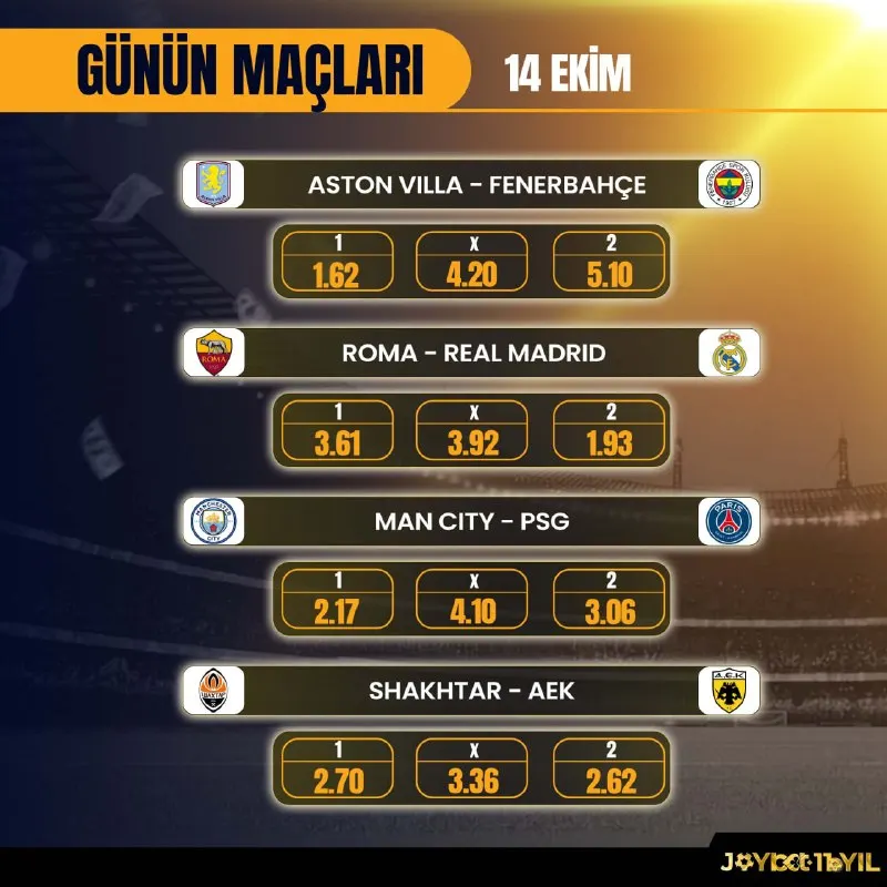 Joybet Telegram: 🤩🤩🤩🤩🤩🤩 ⚽️ GÜNÜN MAÇLARI JOYBET'TE! 🔼 Artırılmış oranlar! ⚡️ Her gün hazır…