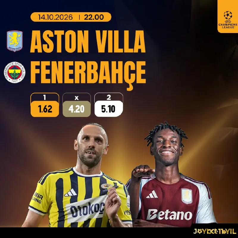 Joybet Telegram: ⚽️ Joybet ile Aston Villa - Fenerbahçe maçına bahis yap! 🇪🇺 Şampiyonlar Ligi ⏳…