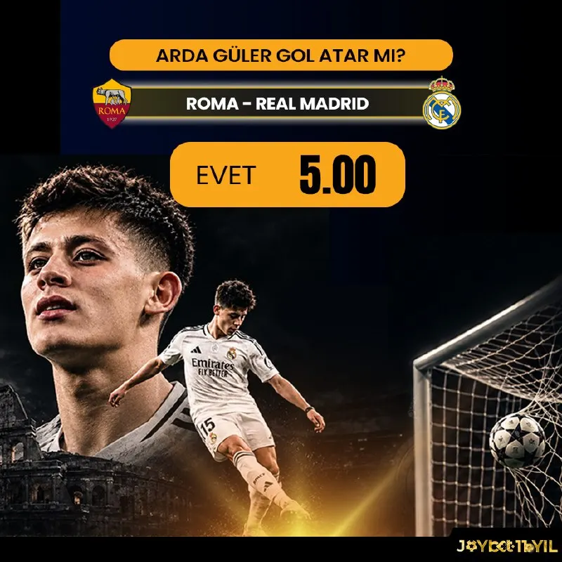 Joybet Telegram: ⚽️ ARDA GÜLER GOL ATAR MI? 🇮🇹 Roma ile 🇪🇸 Real Madrid kozlarını paylaşıyor!…