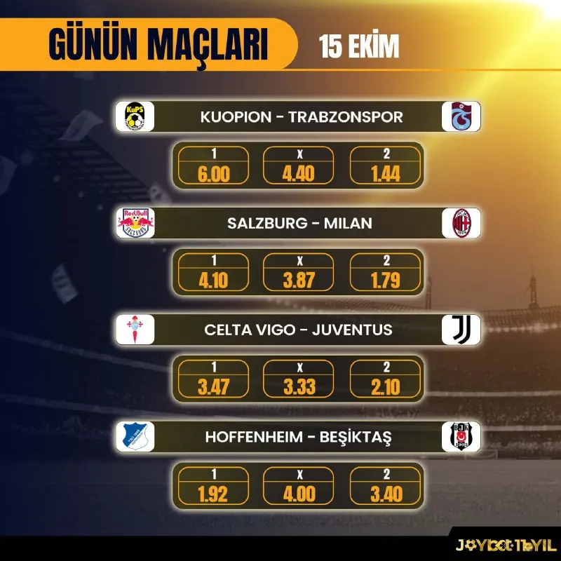 Joybet Telegram: 🤩🤩🤩🤩🤩🤩 ⚽️ GÜNÜN MAÇLARI JOYBET'TE! 🔼 Artırılmış oranlar! ⚡️ Her gün hazır…