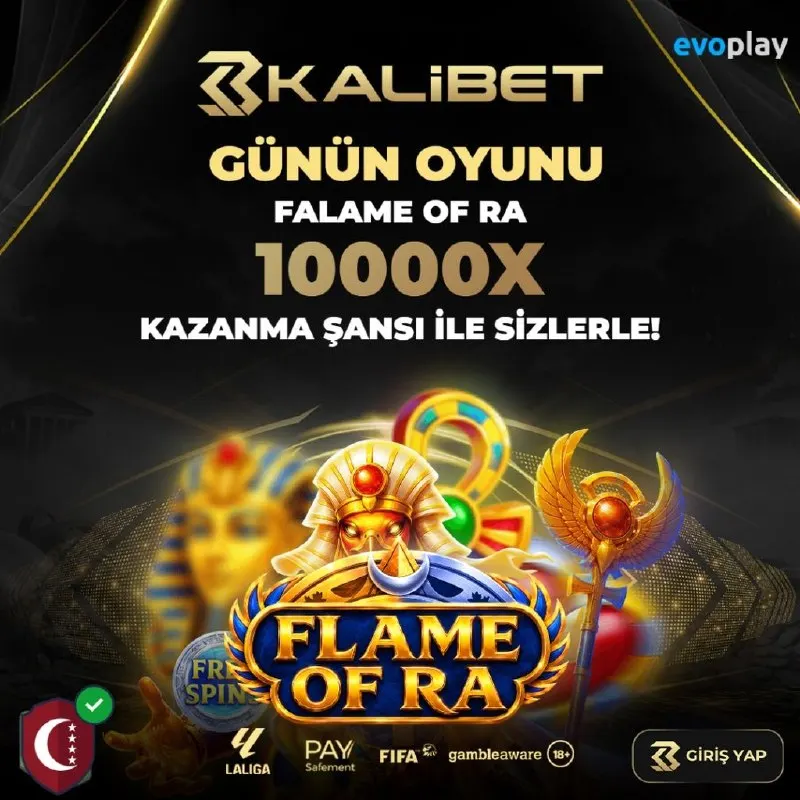 Kalibet Telegram: 🔥 KALİBET'TE GÜNÜN OYUNU: FLAME OF RA 10000X! 🔥 ⚡️ Antik Mısır'ın gizemli…