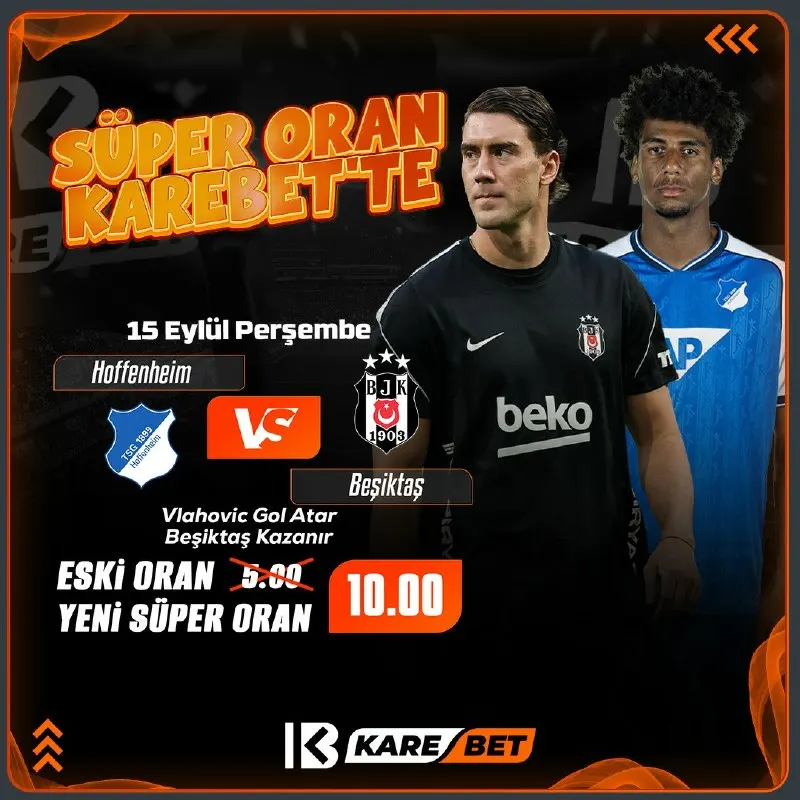Karebet Telegram: ✨ SÜPER ORAN SİZLERLE ✨ ⚽️ Yeni Oran 10.00 ⚽️ 💥 EK YATIRIM ŞARTI YOK !…