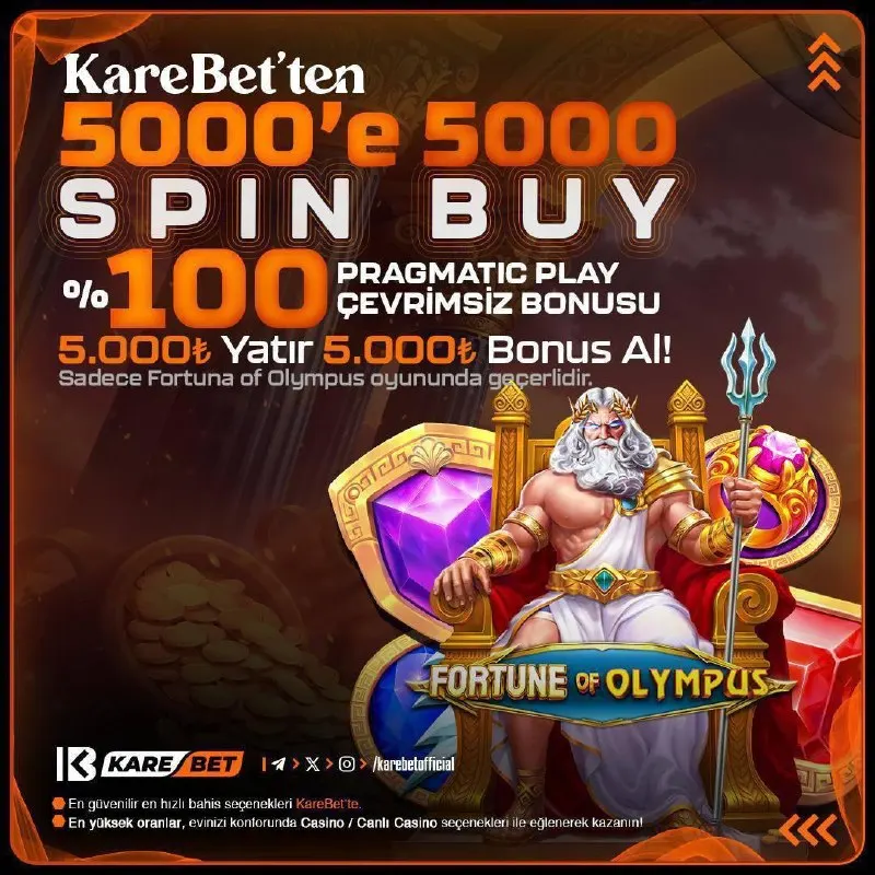 Karebet Telegram: 5000 TL YATIR 5000 TL NAKİT İLE KASANI DOLDURALIM 🤩OYUNUN ALTIN KURALI : 10.000…