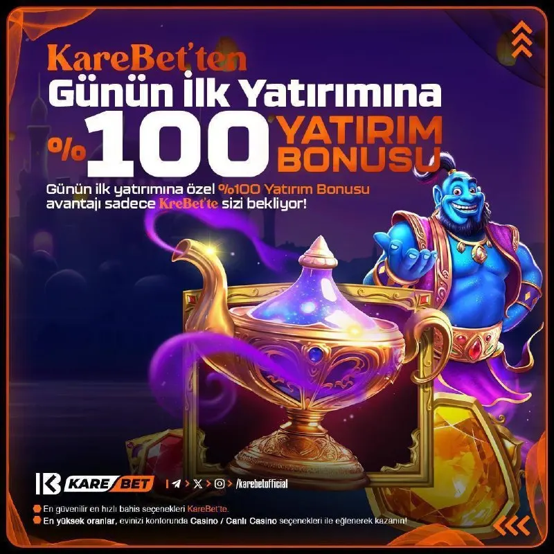 Karebet Telegram: SLOT ŞEKERİ ⭐️ 00.00 – 23.59 ARASI GÜNE 2500₺ KAZANÇLA BAŞLA 🤩 İLK YATIRIMA…