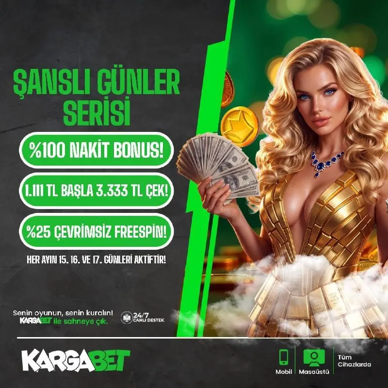 Kargabet Telegram: 👑 KARGABET | ŞANSLI GÜNLER SERİSİ 🗓 ŞANSLI GÜNLER KARGABET’TE! Her ayın 15, 16…