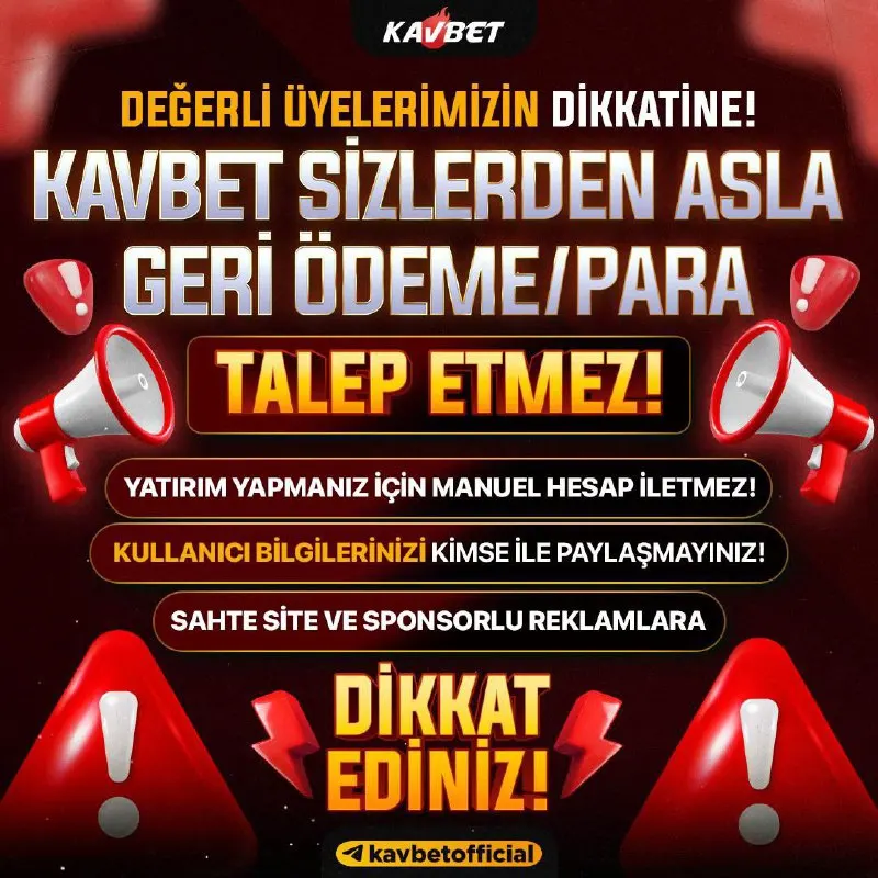 Kavbet Telegram: ❗️Değerli Üyelerimizin Dikkatine❗️ ⚠️Kavbet sizlerden asla Geri Ödeme/Para…