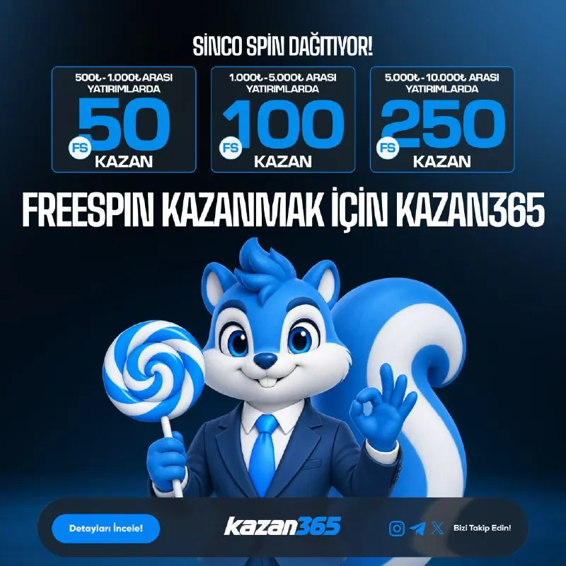 Kazan365 Telegram: 🎰 KAZAN365 FREESPİN FIRSATLARI DEVAM EDİYOR! 🎰 Yatırımını yap, yatırım tutarına…