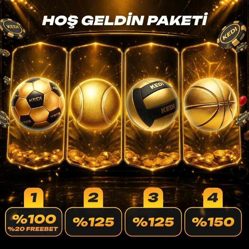 Kedibet Telegram: ⚽️ SPOR SEVERLERE ÖZEL: 4 DEPOZİTODA DEV HOŞ GELDİN PAKETİ! ⚡️ Kedibet’te ilk 4…