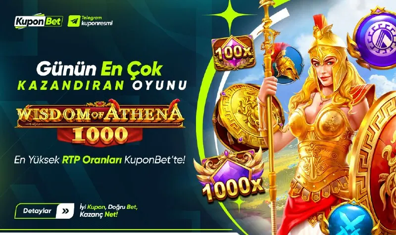 Kuponbet Telegram: 🔥 GÜNÜN EN ÇOK KAZANDIRAN OYUNU! 🔥 🏆 WISDOM OF ATHENA 1000 ✨ 💥 Heyecan dorukta…