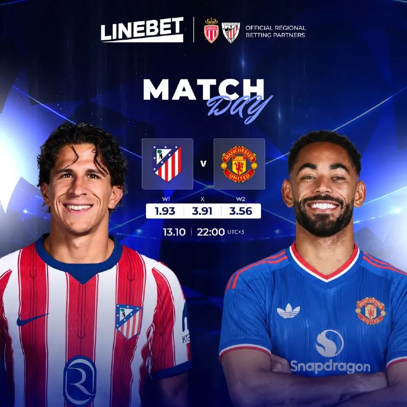 Linebet Telegram: 🇪🇸 Atletico Madrid - Manchester United 🏴 The showdown between the top clubs…