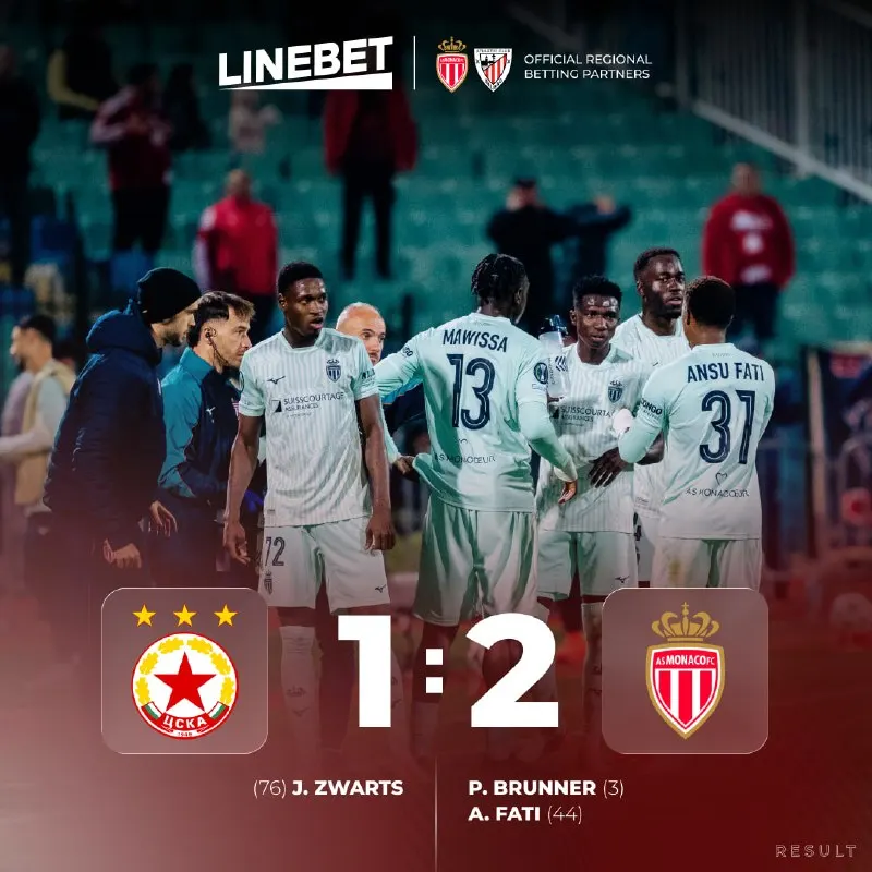 Linebet Telegram: 🏆 CSKA Sofia - AS Monaco 🏆 Our partners took the lead in the first half and…