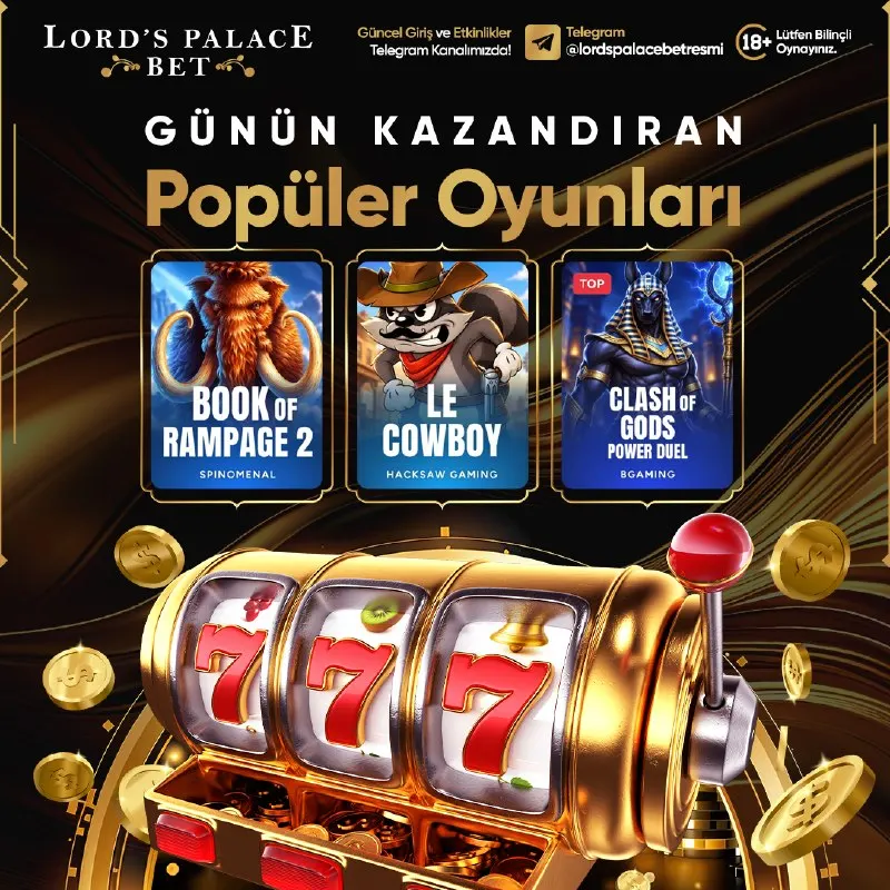 Lordspalacebet Telegram: 🎰 Şanslı oyunlar sizleri bekliyor 💰Yüksek RTP Oranları 🎁Görev ve Yatırım…
