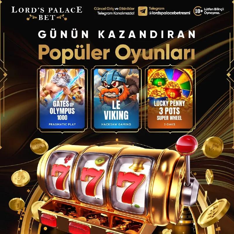 Lordspalacebet Telegram: 🎰 Şanslı oyunlar sizleri bekliyor 💰Yüksek RTP Oranları 🎁Görev ve Yatırım…
