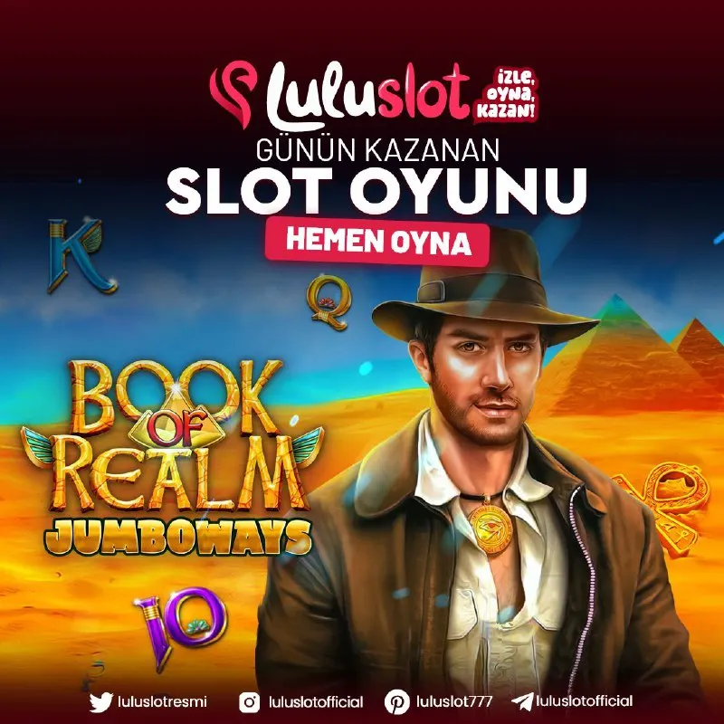 Luluslot Telegram: 📖✨ BOOK REALM: KİTABIN SIRRINI ÇÖZ, HAZİNEYİ KAP! ✨📖 Luluslot’ta gizemli…