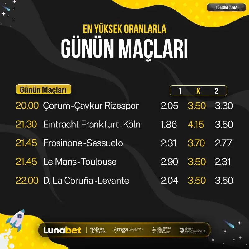 Lunabet Telegram: 🔥 Günün Maçları ✅ En Yüksek Oranlar 👉Lunabet’te seni bekliyor.