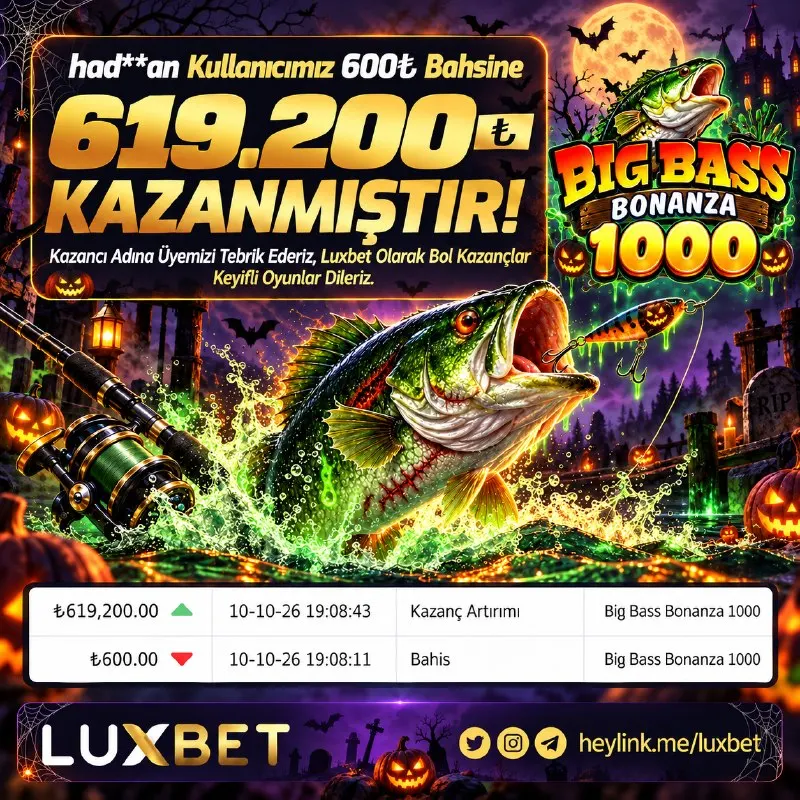 Luxbet Telegram: KAZANAN ÜYEMİZİ TEBRİK EDERİZ! 🎰 Big Bass Bonanza 1000 - 619.200 TL! 📣 SIRADAKİ…