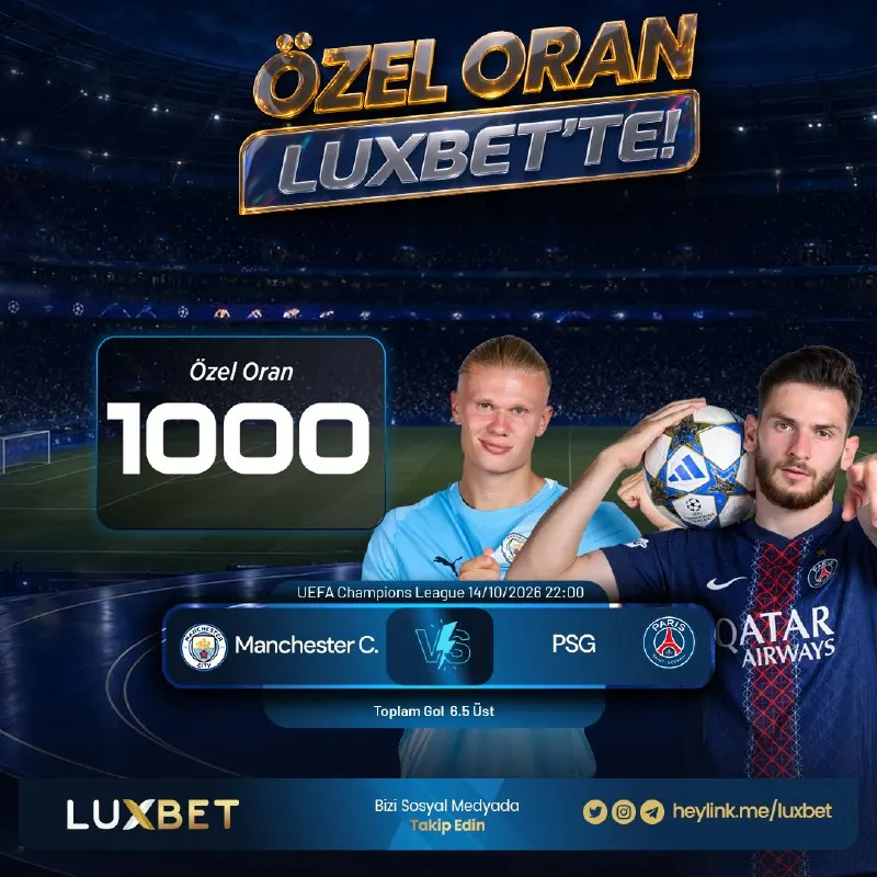 Luxbet Telegram: 📣 1000 ÖZEL ORAN SAHNEDE! 💰 DEV ORANLAR SENİ BEKLİYOR!