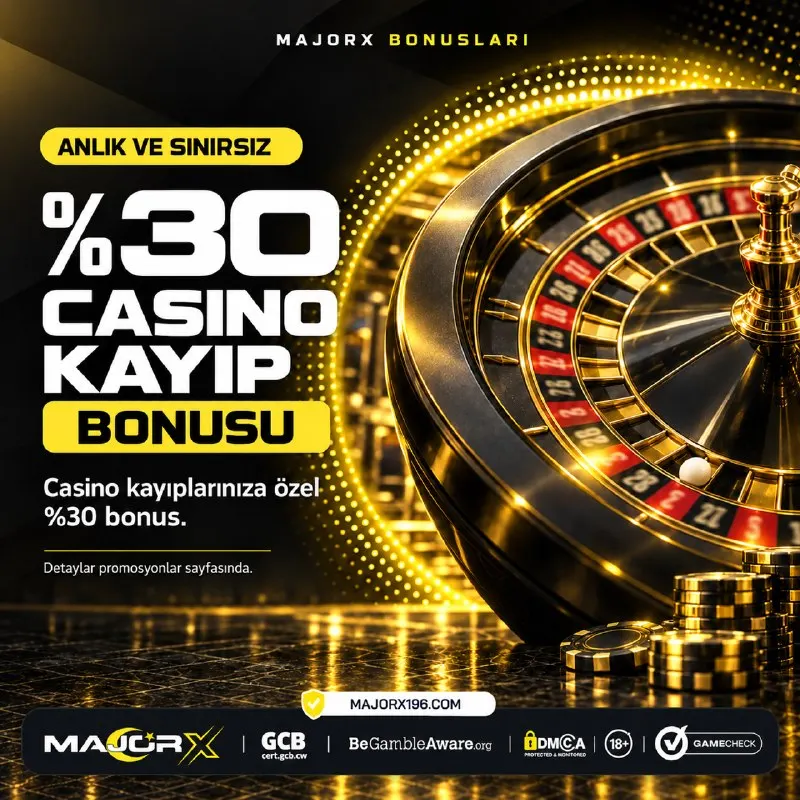 MajorX Telegram: 🔣3️⃣0️⃣ CASİNO KAYIP BONUSU 🔥 Kaybı kazanca çevirme zamanı ✅ Katılım Şartları…