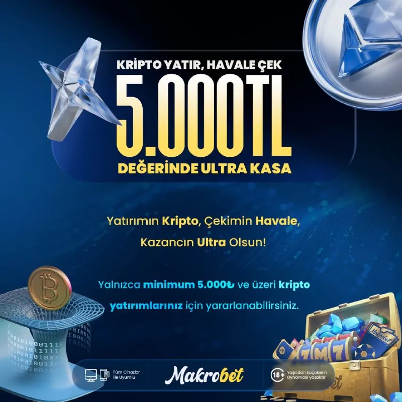 Makrobet Telegram: 💪5.000 TL’LİK HEDİYE ULTRA KASA FIRSATI! 💪 🫠Kripto Yatır, Havale Çek: 5.000 TL…