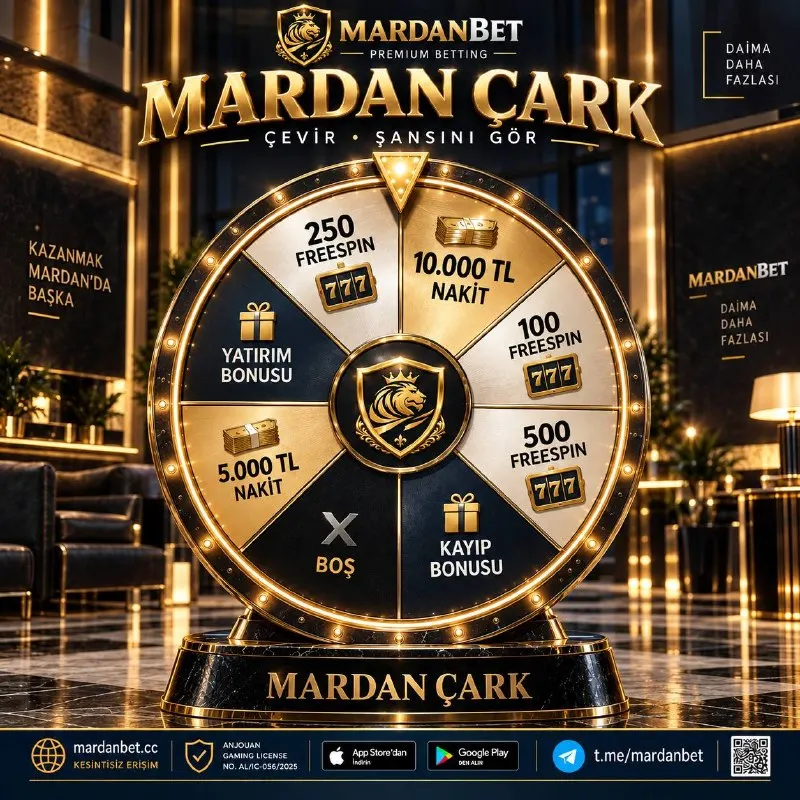 Mardanbet Telegram: 🎡 MARDAN ÇARKI ÇEVİR! Her gün ücretsiz çark hakkınla sürpriz ödülleri yakalama…