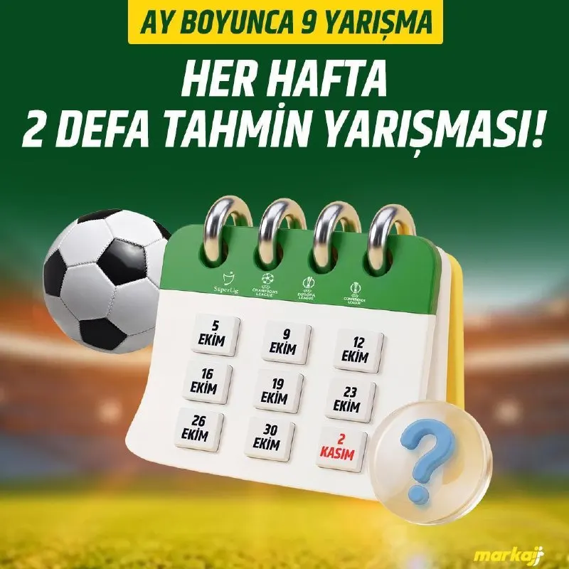 Markaj Bet Telegram: 🏹 AY BOYUNCA 9 TAHMİN YARIŞMASI! ✅ Şartsız Koşulsuz Tahmin Yarışmasına Katıl!…