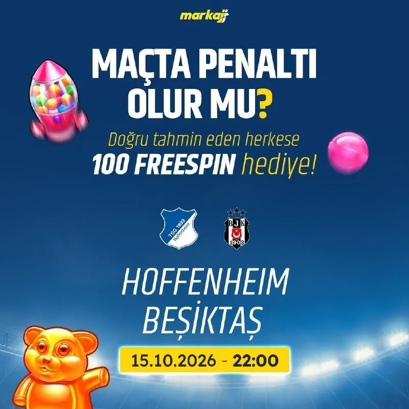Markaj Bet Telegram: 🤩🤩🤩🤩🤩🤩🤩🤩 🇩🇪 HOFFENHEIM 🆚️ BEŞİKTAŞ 🤍 ❓ Maçta penaltı olur mu? 🎁 Doğru tahmin…