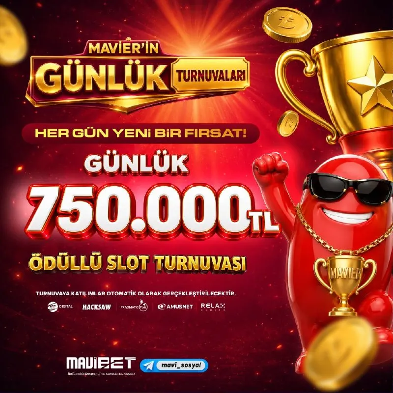 Mavibet Telegram: 🏆 Mavier’in Günlük Turnuvaları Devam Ediyor! 🚨 500.000₺ YETMEDİ, ÖDÜLLER…