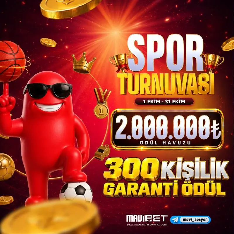Mavibet Telegram: 😍 MAVİER SPOR TURNUVASI BAŞLADI! 💰 ÖDÜL HAVUZU ARTIK 2.000.000₺🔥 👨‍👦‍👦 300…
