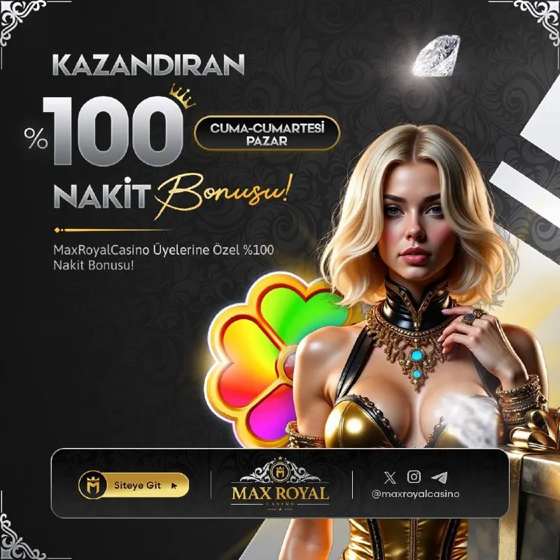 Maxroyal Casino Telegram: 🆓 MaxRoyalCasino’dan Haftasonuna Özel KAZANDIRAN ❎🔢🔢🔢 Nakit Bonus! 📱…