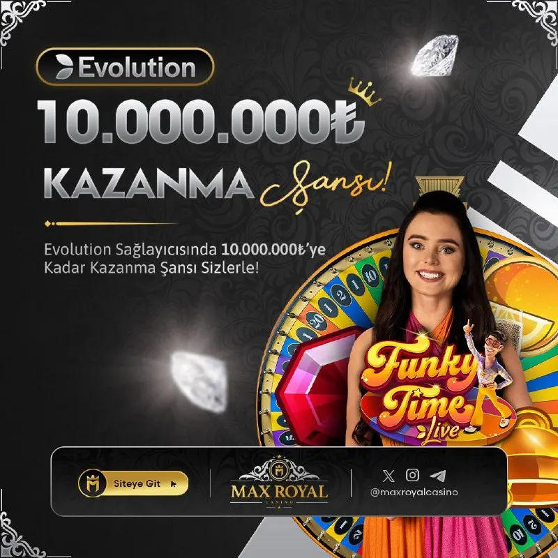 Maxroyal Casino Telegram: Maxroyalcasino ile Evolution Sağlaycısında Funky Time ile Tek Seferde 🔢🔢…