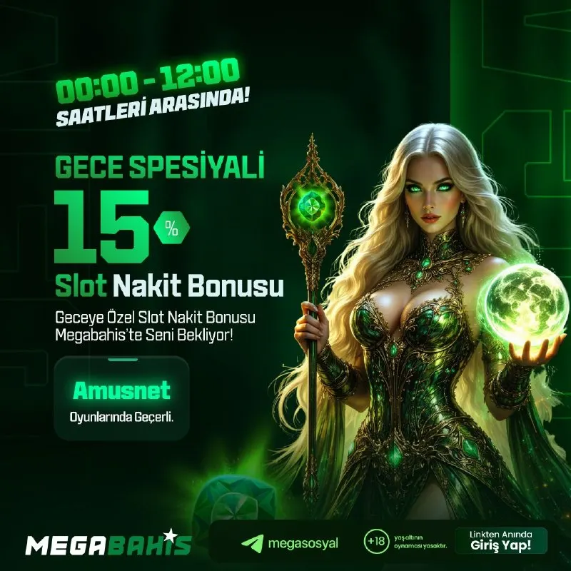 Megabahis Telegram: 🌙 Gece Spesiyaliniz Megabahis'ten! 💰00.00 - 12.00 saatleri arasında yatırımını…