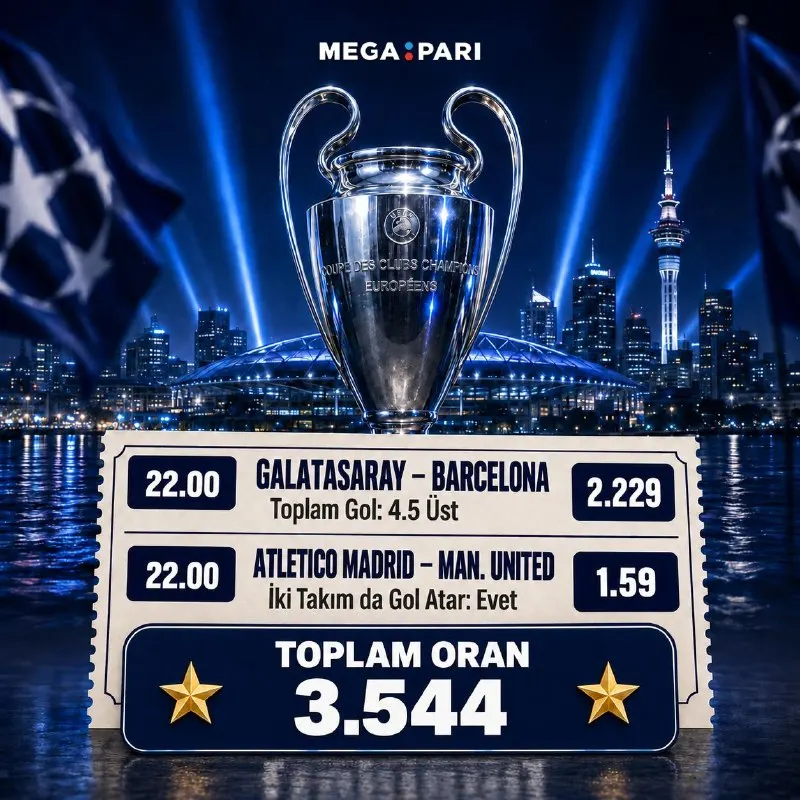 Megapari Telegram: 🎫 BU AKŞAMIN ŞAMPİYONLAR LİGİ KOMBİNESİ HAZIR! 🔤 Galatasaray - Barcelona 🎯…