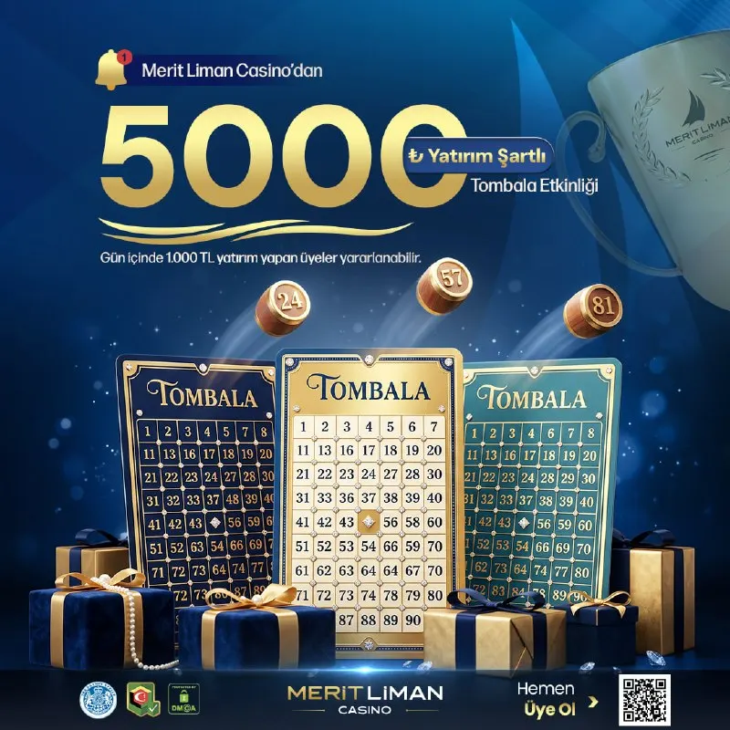 Meritliman Casino Telegram: 🎰 TOMBALA ETKİNLİĞİ DEVAM EDİYOR! 🏆 Tombala Ödülü: 5000₺ 🥈 2. Çinko Ödülü…