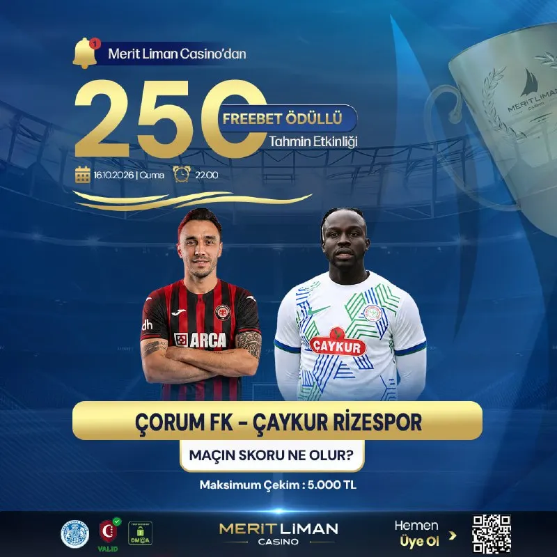 Meritliman Casino Telegram: ⚽️ Çorum FK vs Çaykur Rizespor Maçı Skor Tahmin Etkinliği Devam Ediyor! 🔔…
