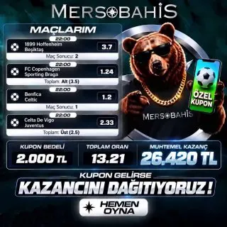 Mersobahis Telegram: 🎉🎉🎉🎉🎉🎉 🎉🎉🎉🎉🎉 🔥 MR. MERSO’DAN ÖZEL KUPON ! 🐻⚽️ Mr. Merso bu akşamki kuponunu…
