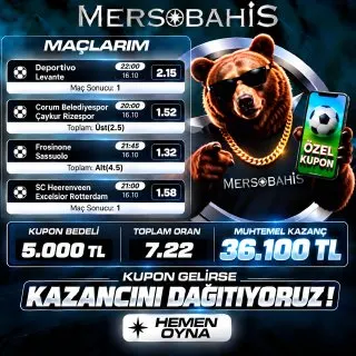 Mersobahis Telegram: 🎉🎉🎉🎉🎉🎉 🎉🎉🎉🎉🎉 🔥 MR. MERSO’DAN ÖZEL KUPON ! 🐻⚽️ Mr. Merso bu akşamki kuponunu…