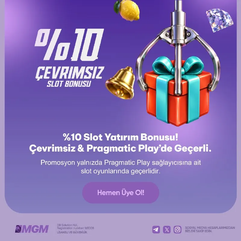 MGM Bahis Telegram: ⭐ %10 Slot Yatırım Bonusu! Çevrimsiz & Pragmatic Play'de Geçerli. ⭐ Promosyon…
