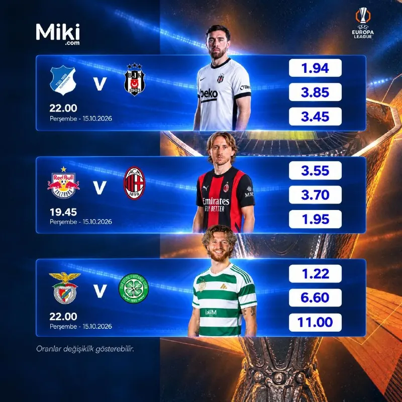 Miki Telegram: 🔥Miki'de Günün Maçları 🔝En Yüksek Oranlarla ve Avantajlı Spor Bonusları ile…