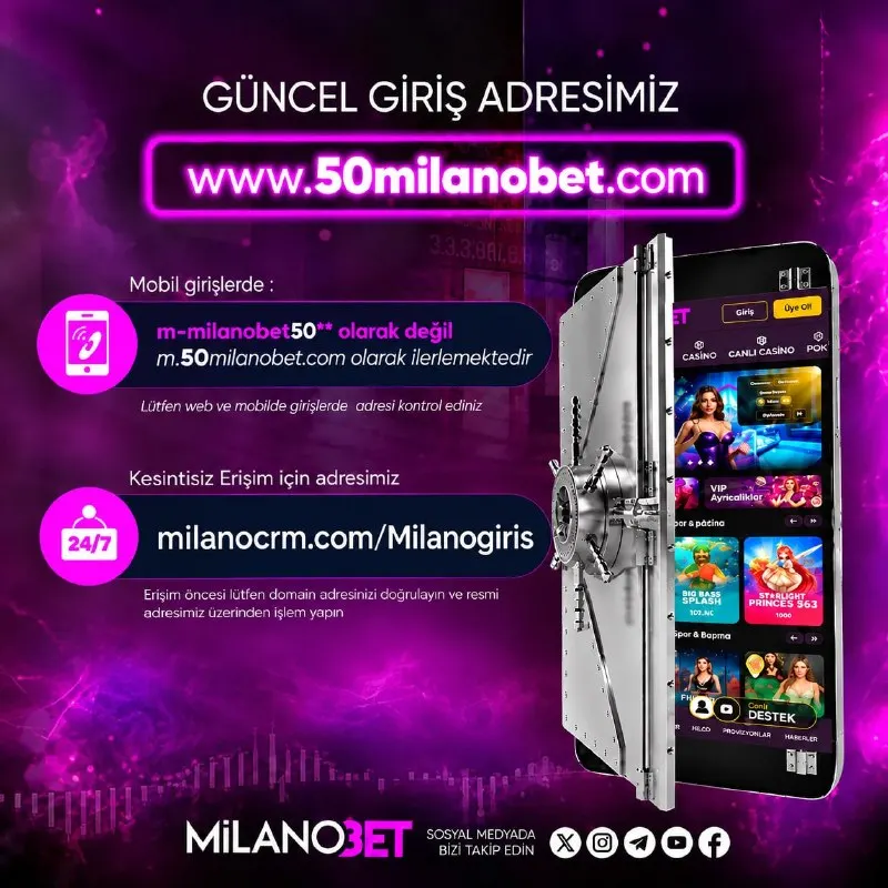 Milanobet Telegram: 50milanobet.com güncel giriş adresimiz ile kaldığınız yerden devam…