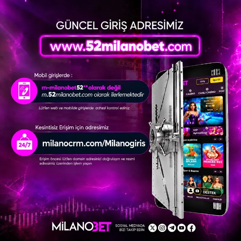 Milanobet Telegram: 52milanobet.com güncel giriş adresimiz ile kaldığınız yerden devam…
