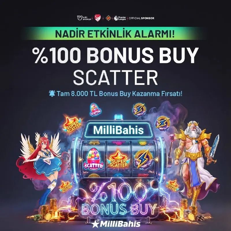 Millibahis Telegram: 🚨 NADİR ETKİNLİK ALARMI! 🚨 🎰🎰 %100 BONUS BUY SCATTER FIRSATI! 🪙 8.000 TL’ye…