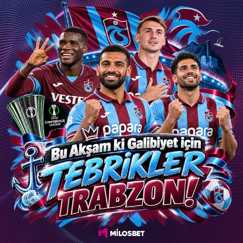 Milosbet Telegram: 🇹🇷 AVRUPA’DA TRABZONSPOR GECESİ! 💙❤️ 🇹🇷 Rakibi karşısında sahaya karakterini…