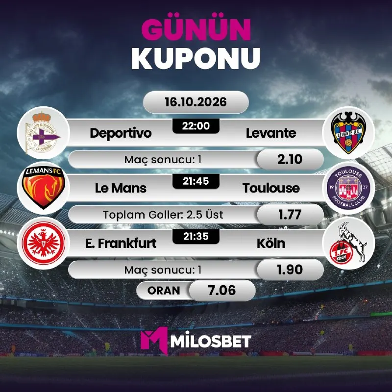 Milosbet Telegram: ⬆️En YÜKSEK ORANLARLA 😮Bahis KEYFİ SADECE 😒😩😓'te 🏆Bugün Yüksek Oranlı Maçlar…